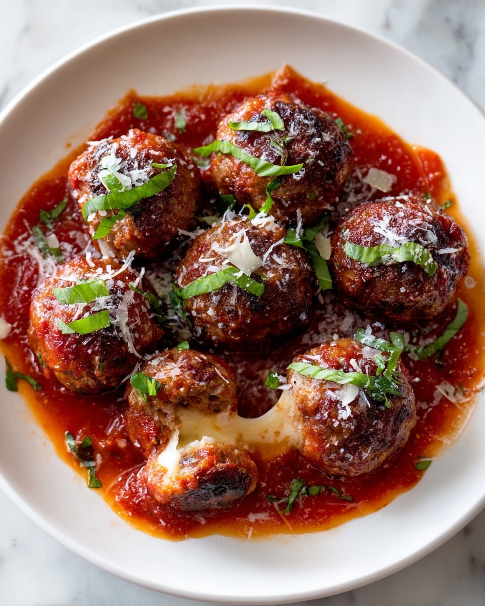 Burrata-Stuffed Meatballs with Marinara Sauce Recipe - Recipe Image