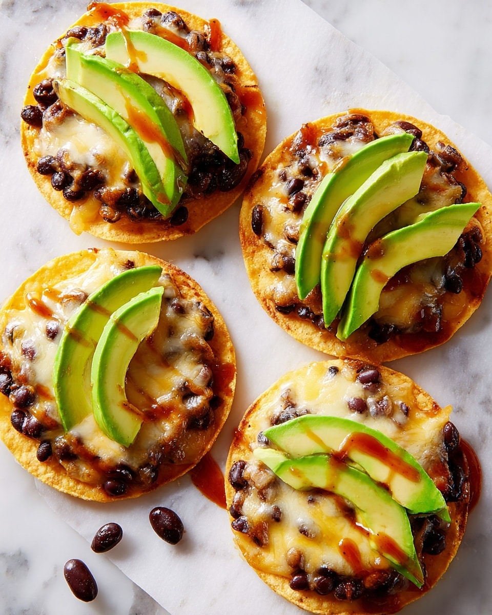 Black Bean Tostadas with Pepper Jack and Avocado Recipe - Recipe Image