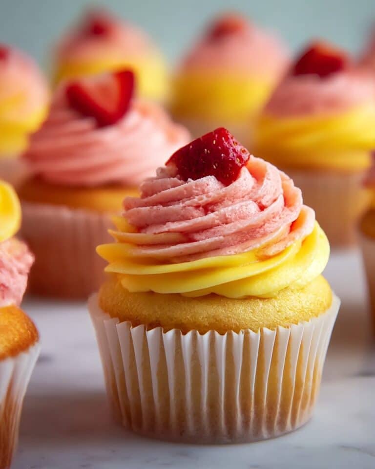 Mango Strawberry Sunset Cupcakes Recipe