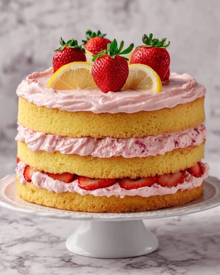 Strawberry Lemon Cake with Berry-Infused Buttercream Recipe