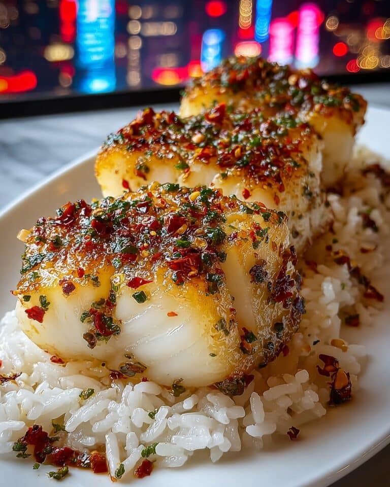 Sweet and Spicy Cod Strips with Jasmine Rice and Chili Garlic Sauce Recipe