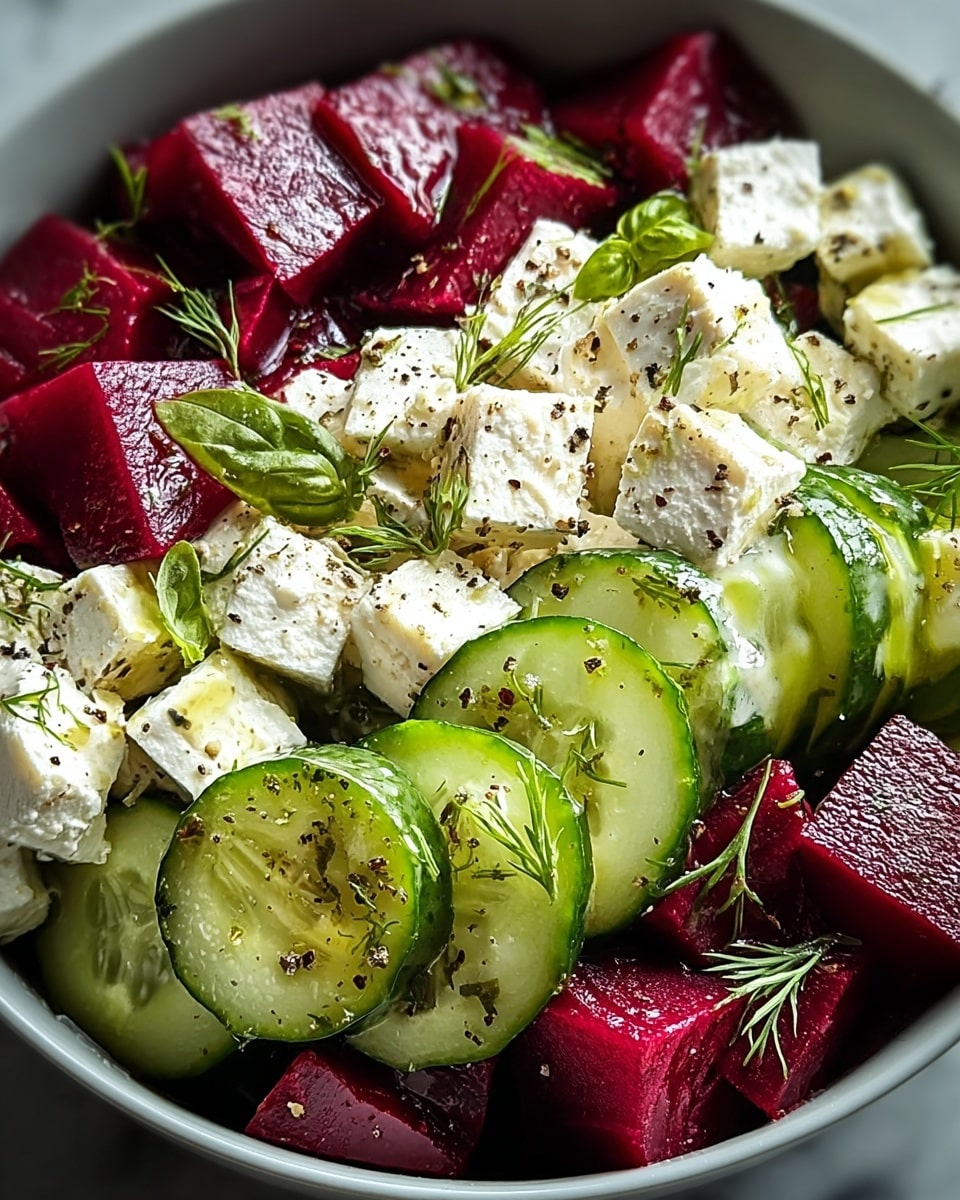 Vibrant Beet Salad with Feta and Cucumbers Recipe - Recipe Image