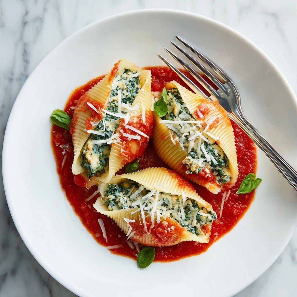 Creamy Sausage and Spinach Stuffed Shells Recipe - Recipe Image