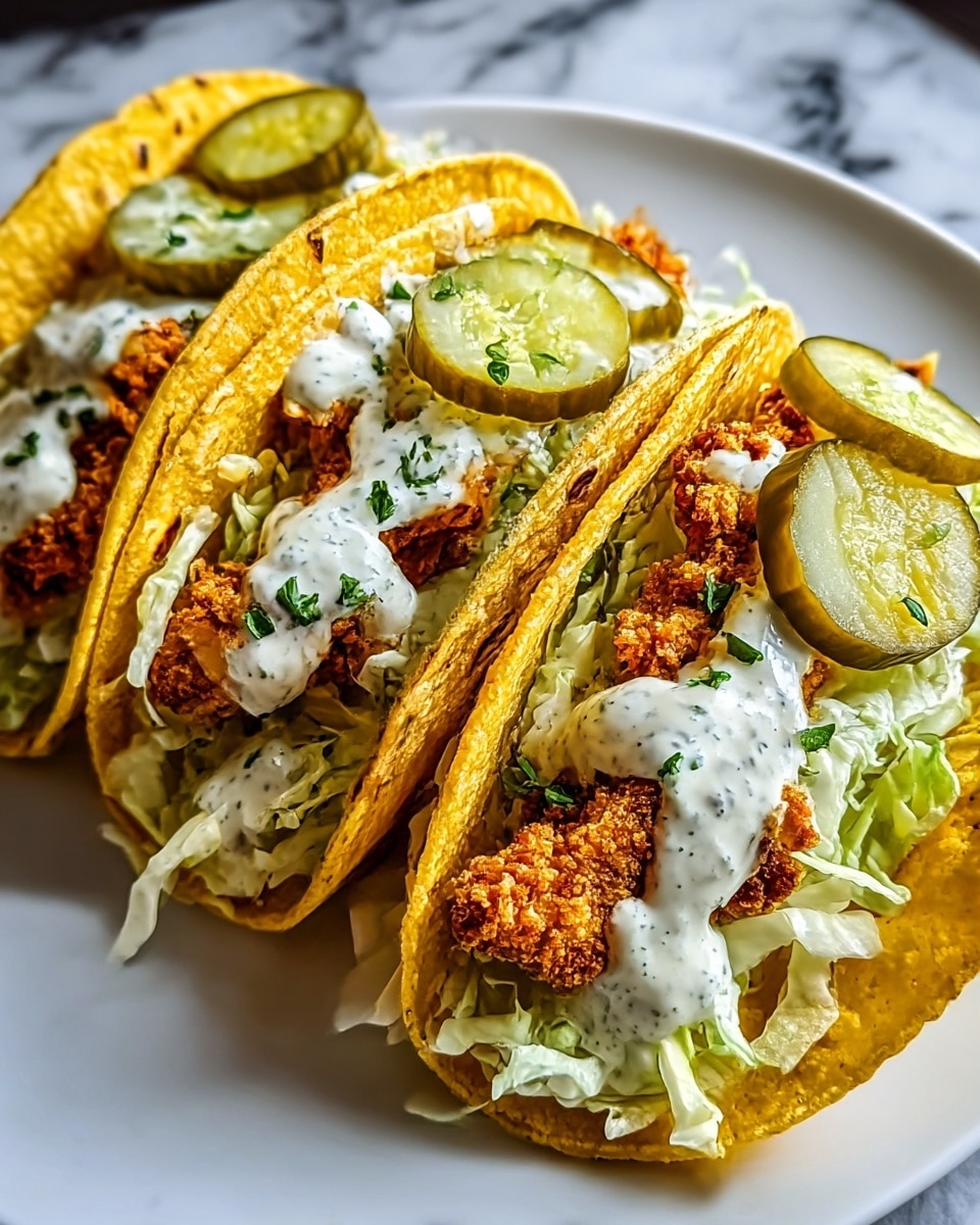 Dill Pickle Ranch Smash Chicken Tacos Recipe - Recipe Image