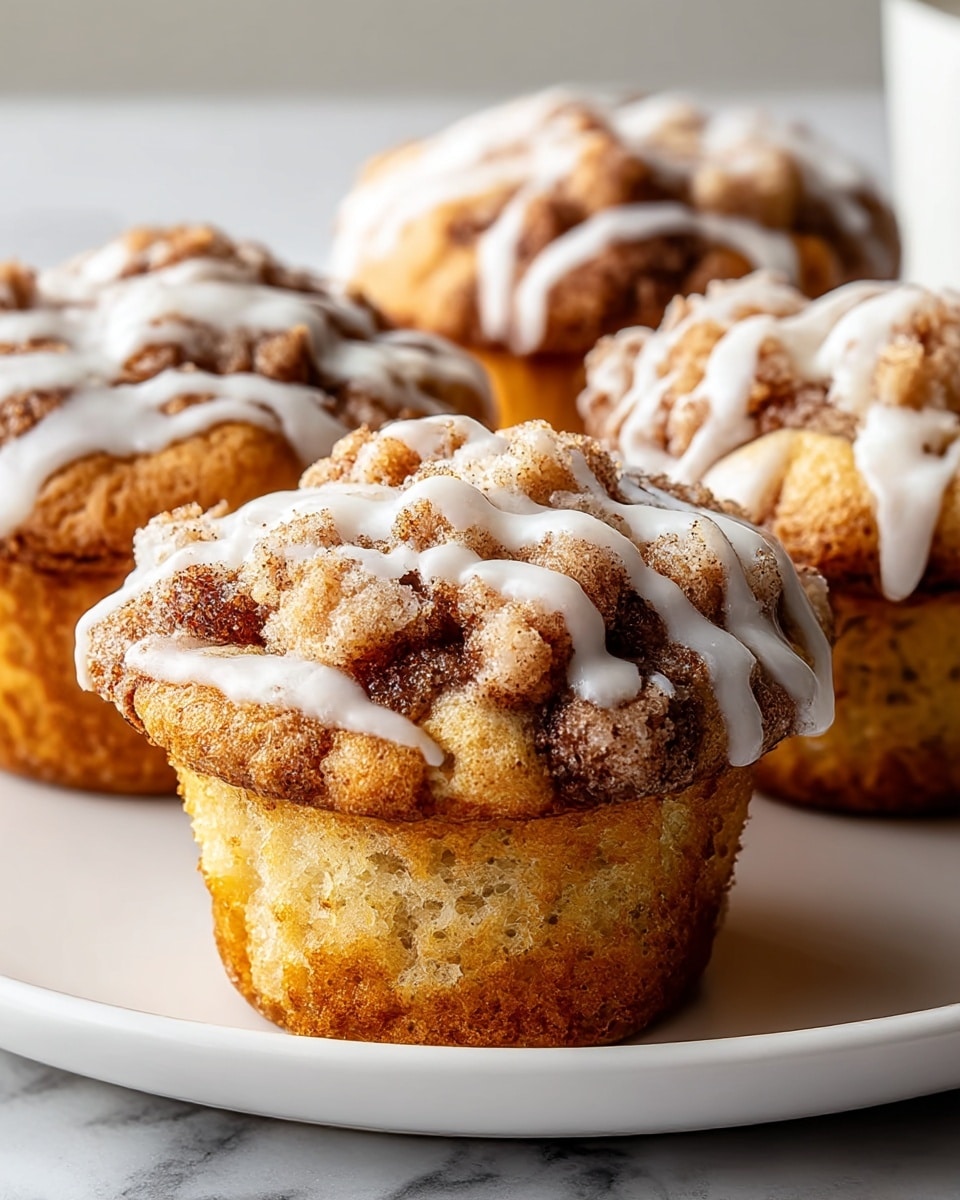 Cinnamon Roll Muffins: Soft, Gooey Bites with a Cinnamon Swirl and Vanilla Glaze Recipe - Recipe Image